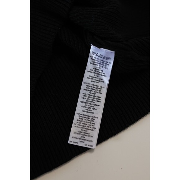 NWT French Connection Black Loa Joss Sequin Balloon Lace Sleeve V Neck Sweater - Picture 5 of 11